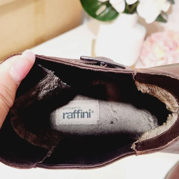UMBERTO Raffini Tanya Brown Ankle Boots With Buckle Straps Size 9 - Picture 8 of 10